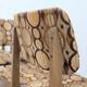 5 vintage oak chairs & original fabric