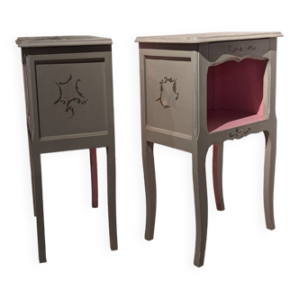 Pair of painted bedside tables