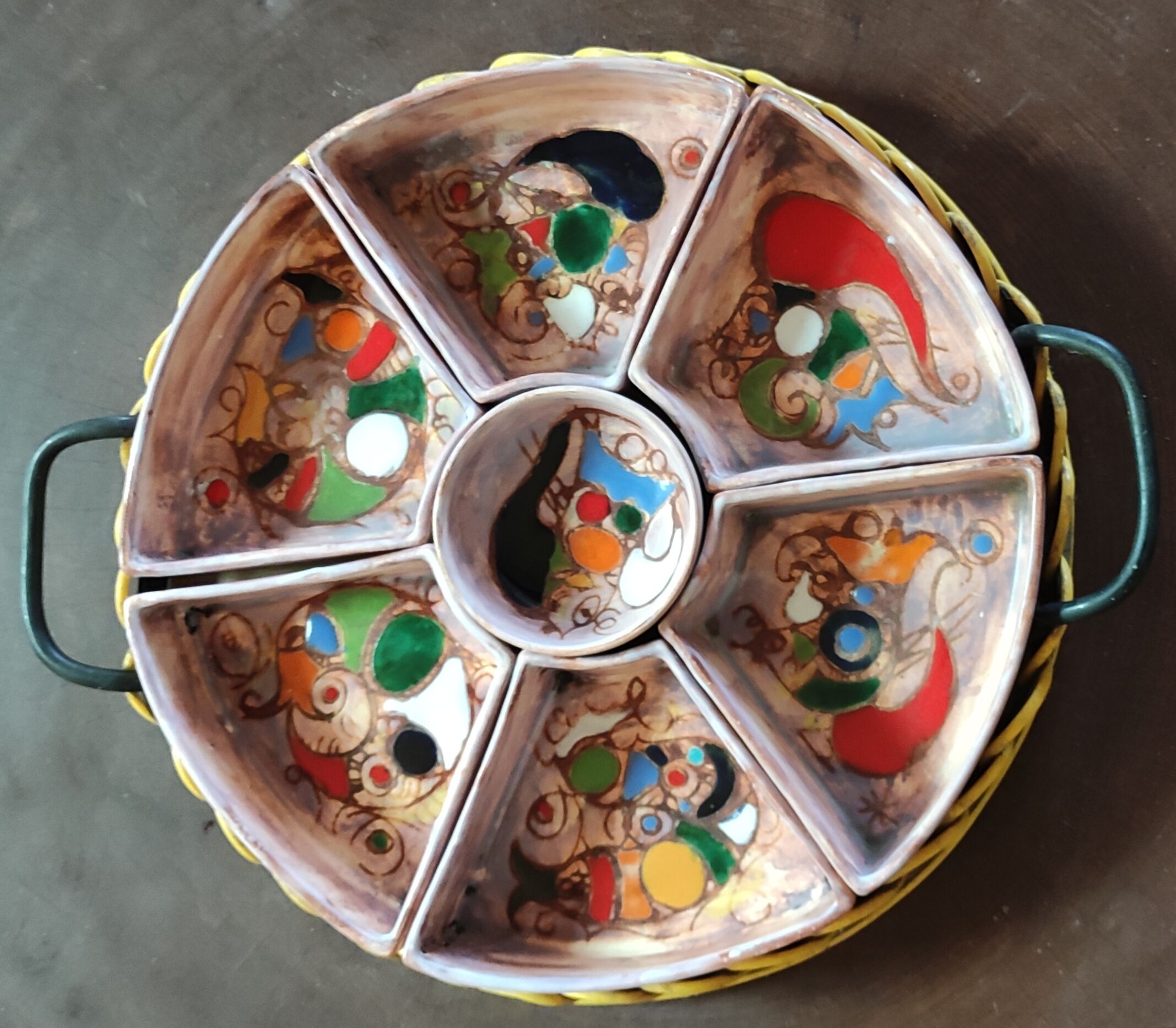 Vintage/ceramic aperitif service Vallauris Marie Christine Treinen