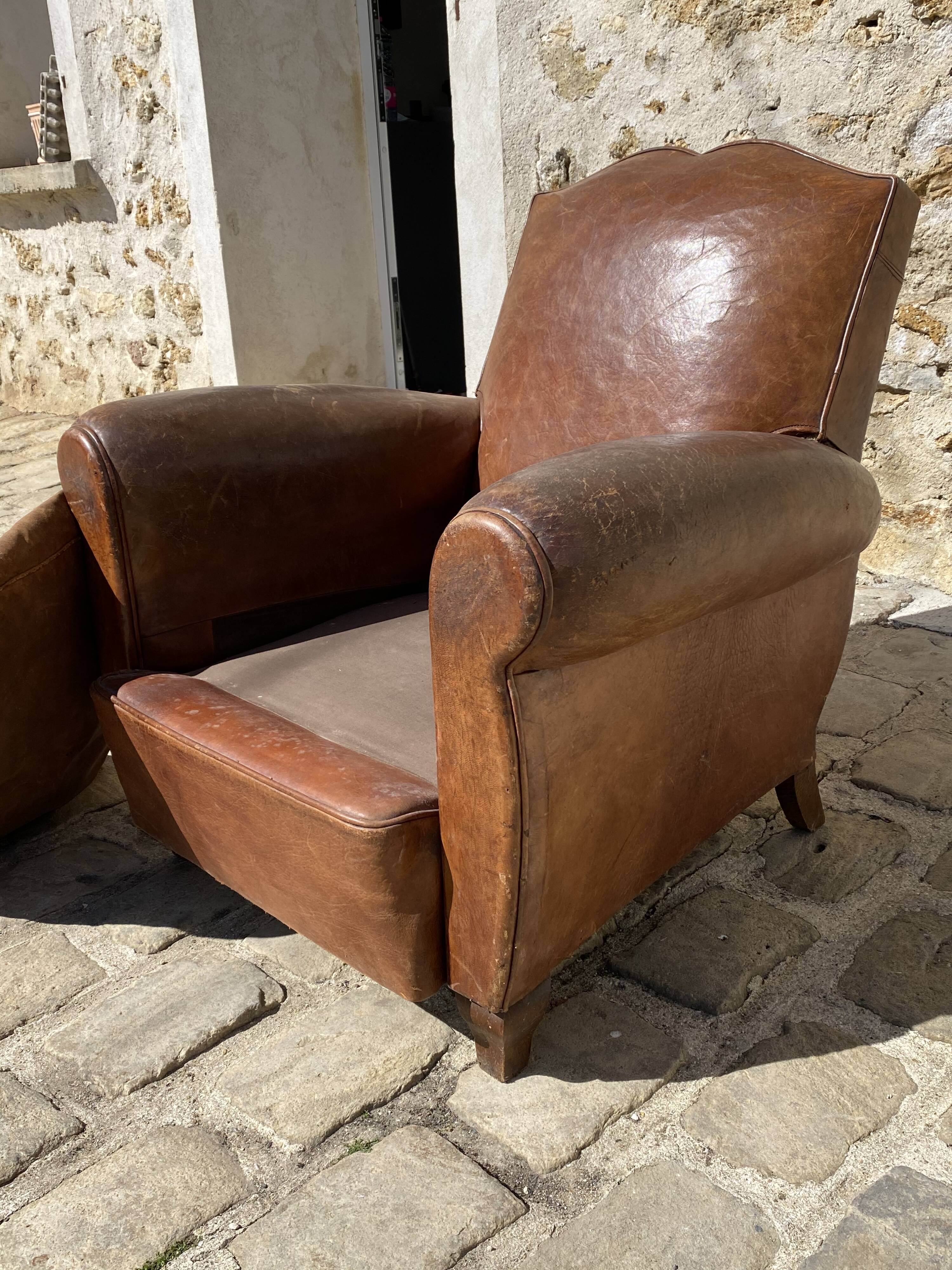 Leather club chair