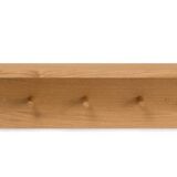 Porte-manteau mural en bois massif avec étagère