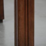 Antique French farmhouse dining table with two drawers and a pull-out board