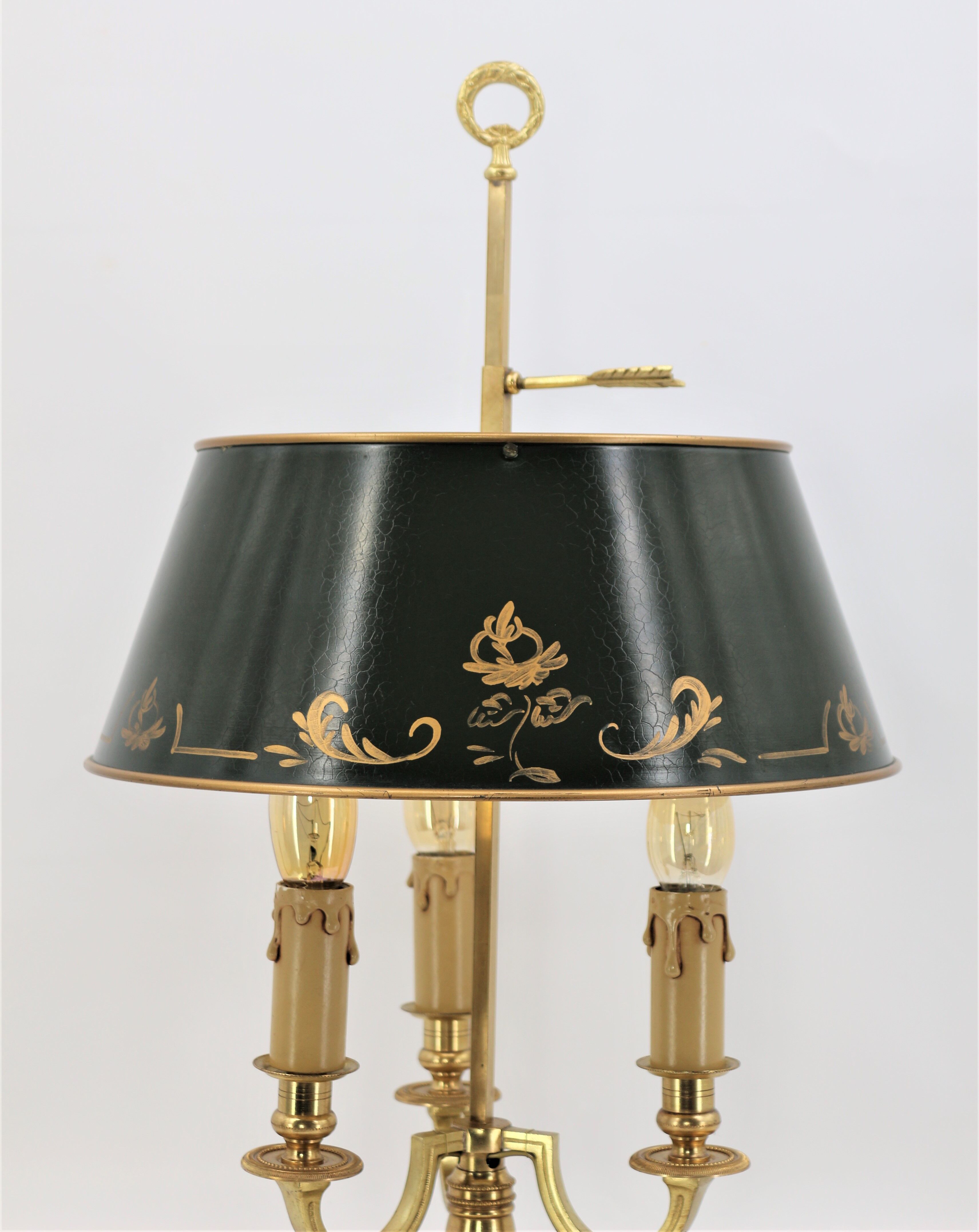 golden massive bronze bouillotte lamp