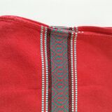 Vintage Basque set: square tablecloth & 7 napkins, 1960s