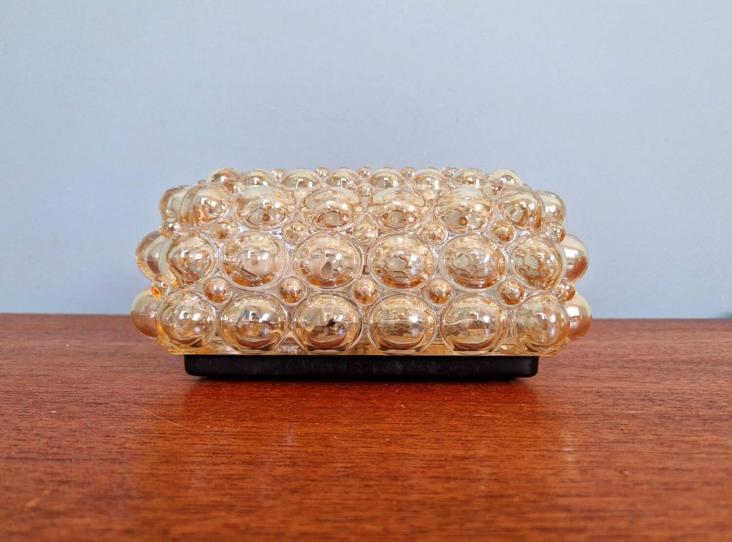 Amber bubble glass wall light, design Helena Tynell, 1970