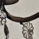 Wall light in tinned brass and crystal pendants - rococo light 2 lights