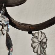 Wall light in tinned brass and crystal pendants - rococo light 2 lights