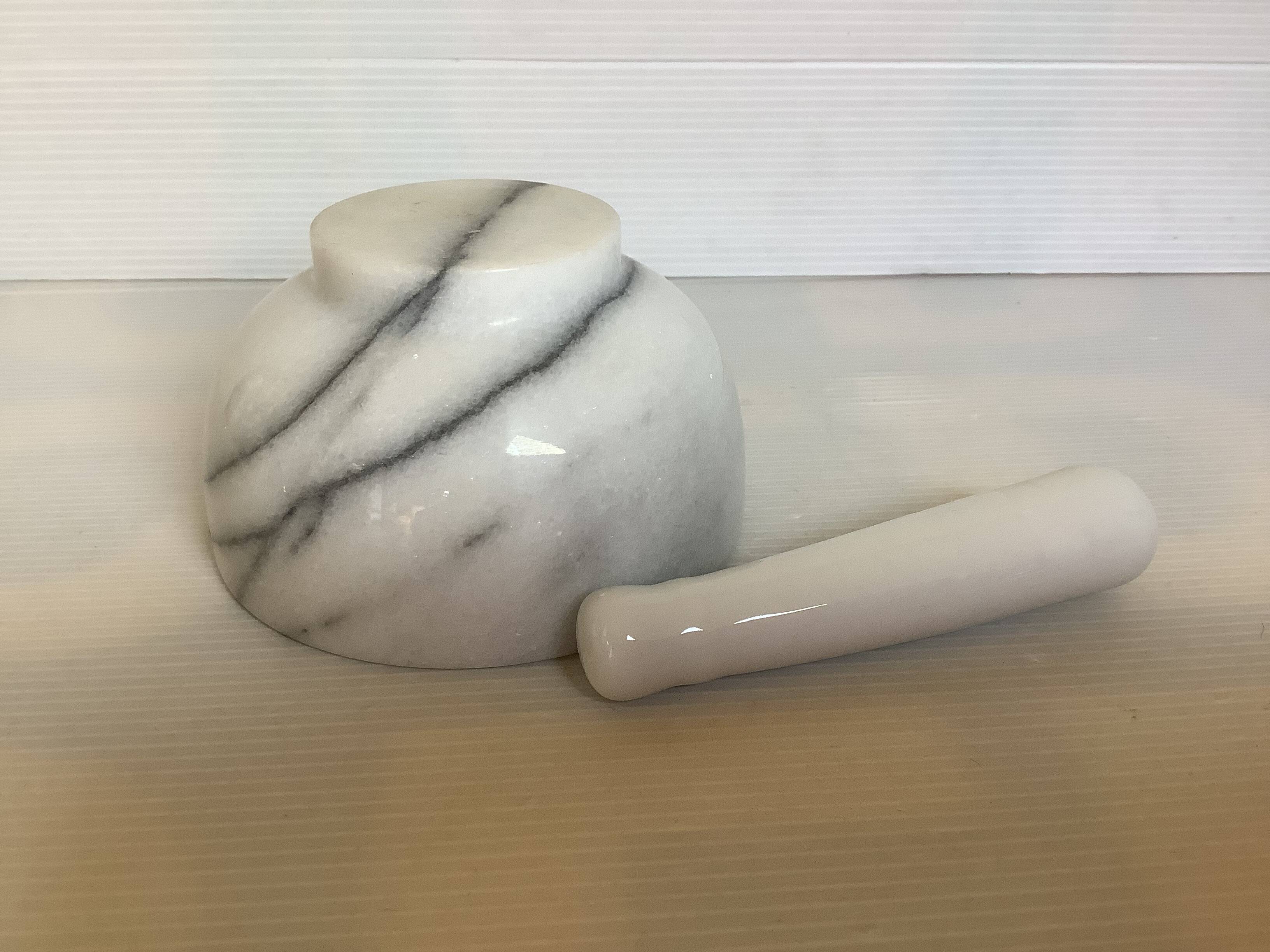 Marble mortar and pestle