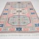 Dusty Pink Turkish Vintage Oushak Rug, 7x9 Area Rug For Living Room