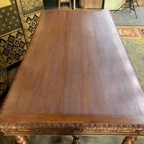 Office style Louis XIII solid oak carved restored