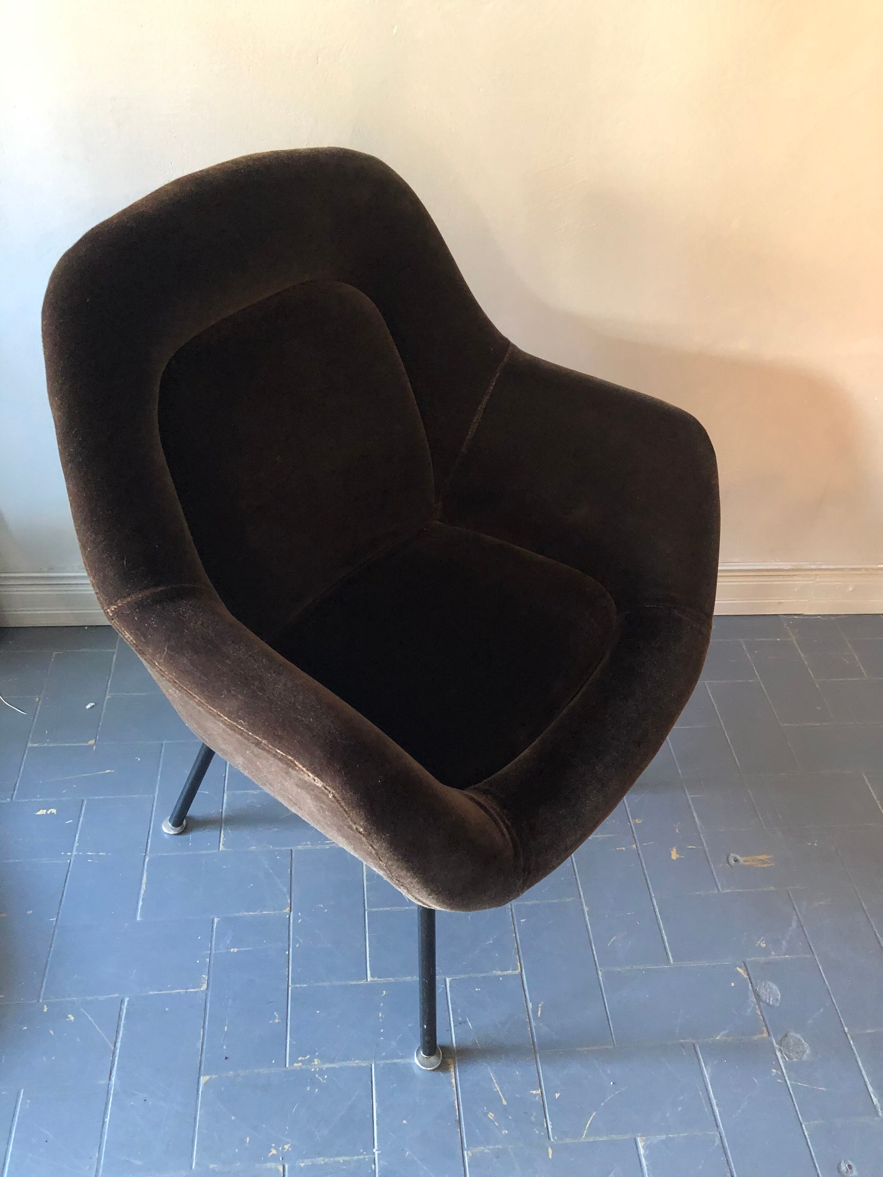 Vintage velvet-covered chair