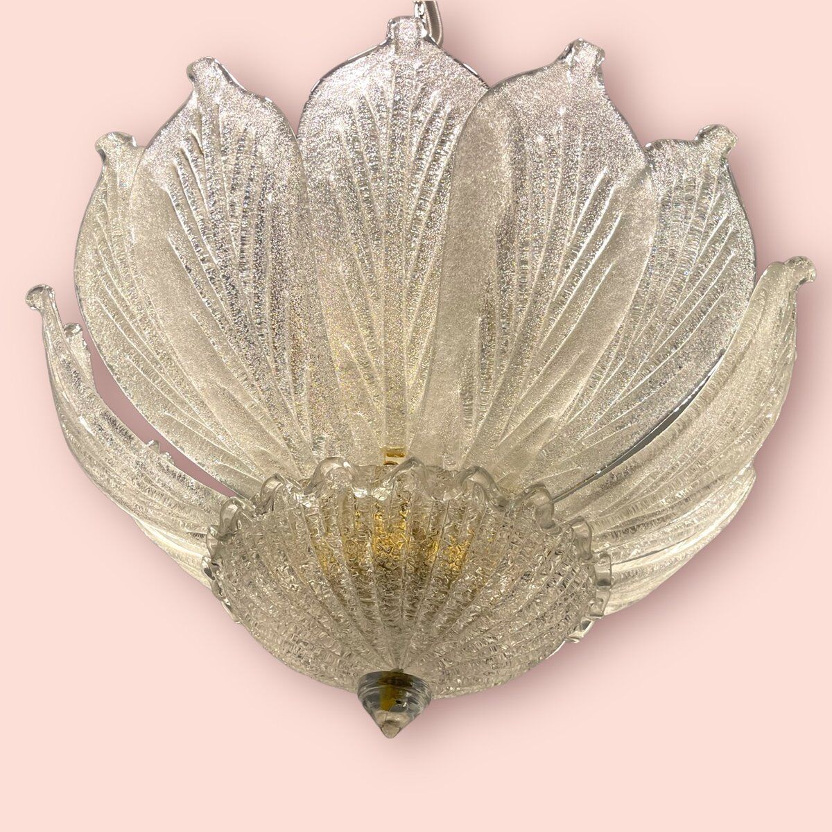 Venetian murano glass flush mount, 1980s