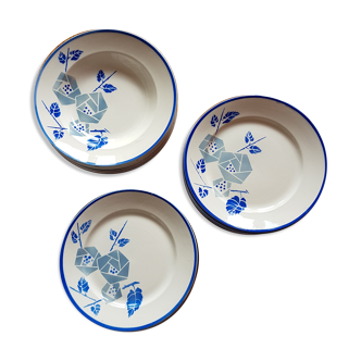 Service de table en faïence de Luneville bleu