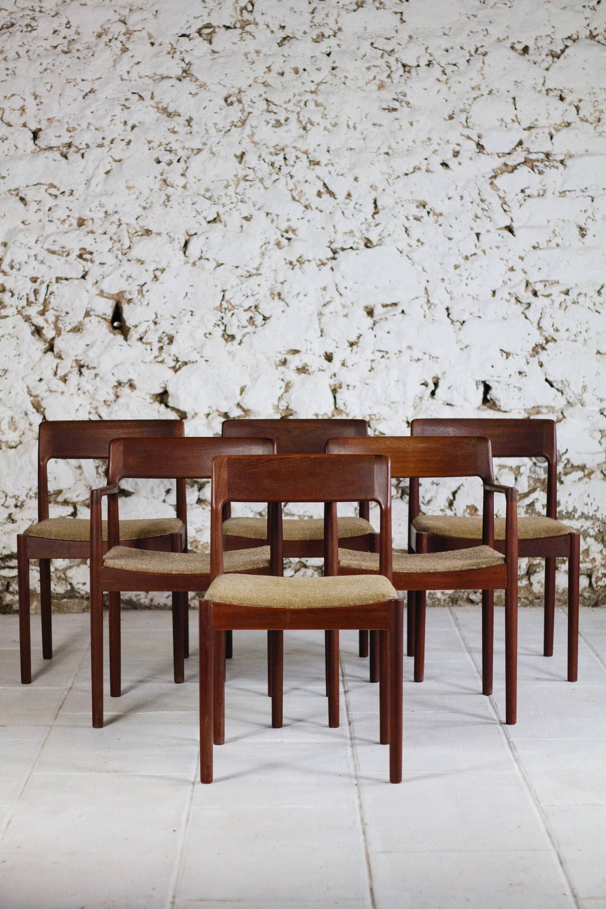 Set of 4 teak chairs and 2 armchairs by Johannes Nørgaard for Møbelfabrik, 1960