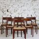 Set of 4 teak chairs and 2 armchairs by Johannes Nørgaard for Møbelfabrik, 1960