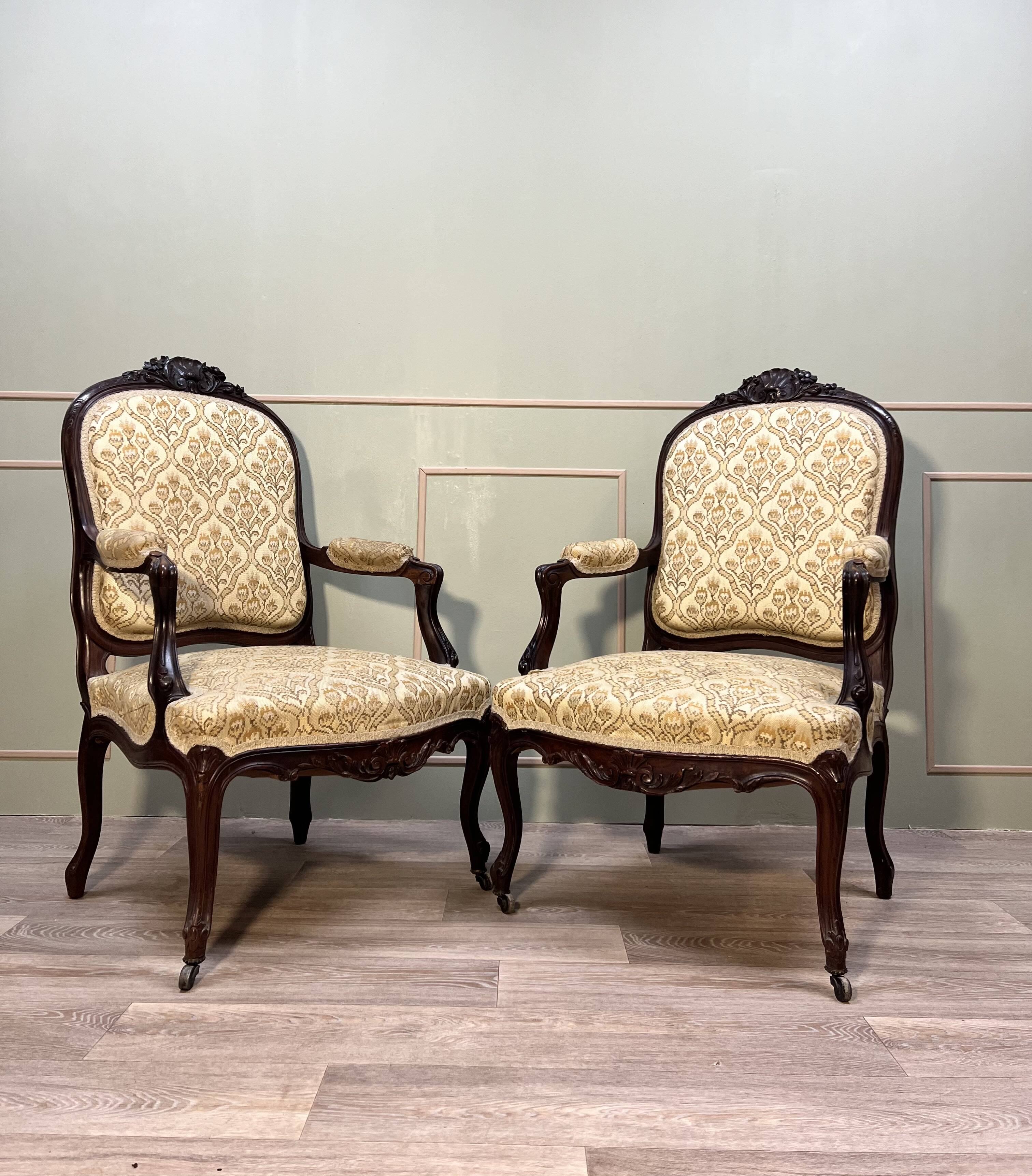 Pair Of Regency Style Flat Back Armchairs 19th Century