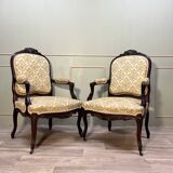 Pair Of Regency Style Flat Back Armchairs 19th Century
