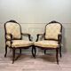 Pair Of Regency Style Flat Back Armchairs 19th Century