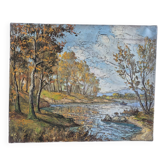 Huile sur toile, Reflets sur l'étang