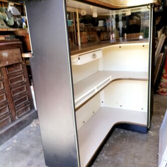 Vintage counter bar. Faux leather and wood