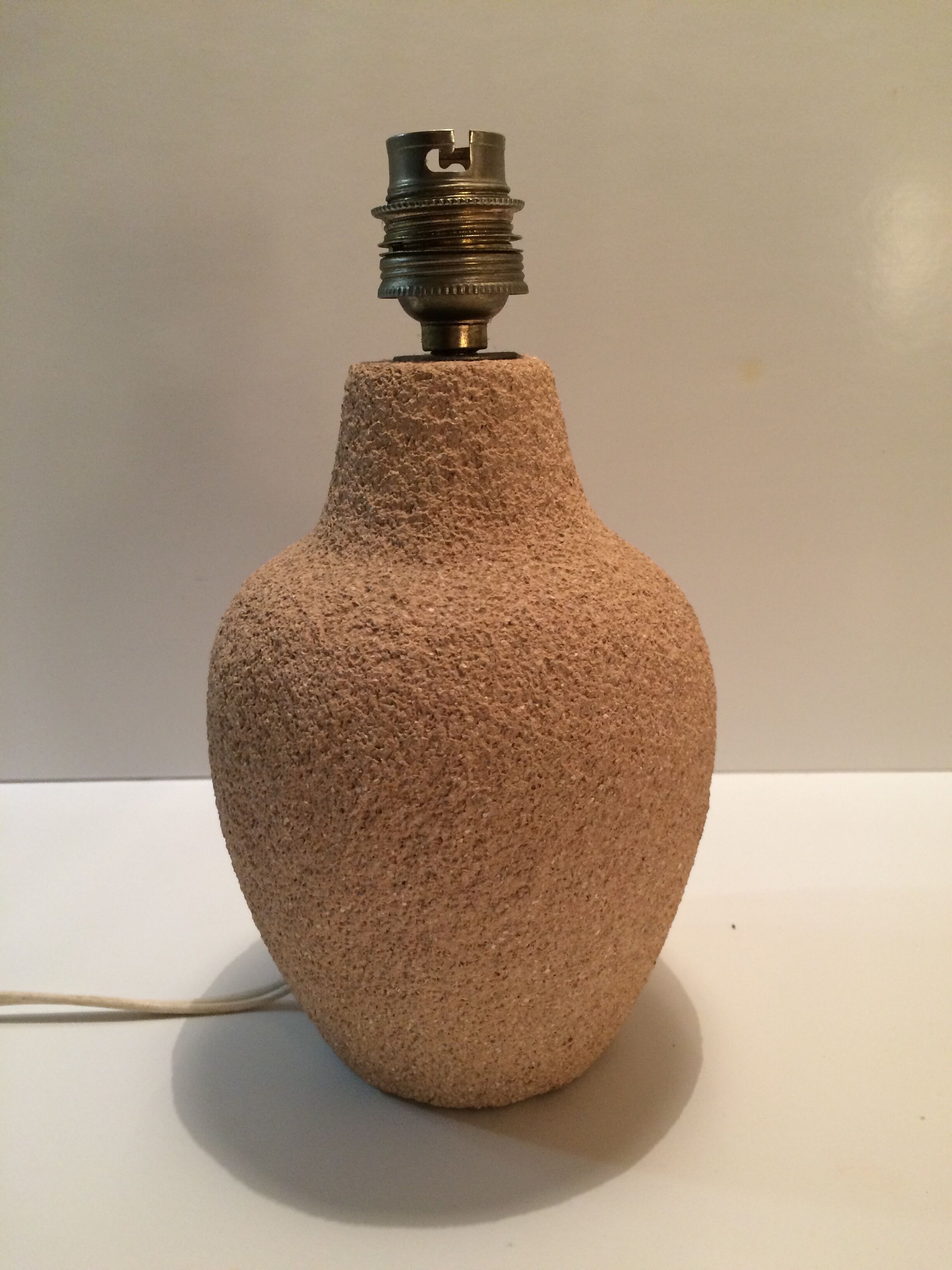 Stoneware lamp foot "herbarium" or "Guarrigue"