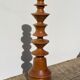 Large vintage Scandinavian turned wooden candle holder