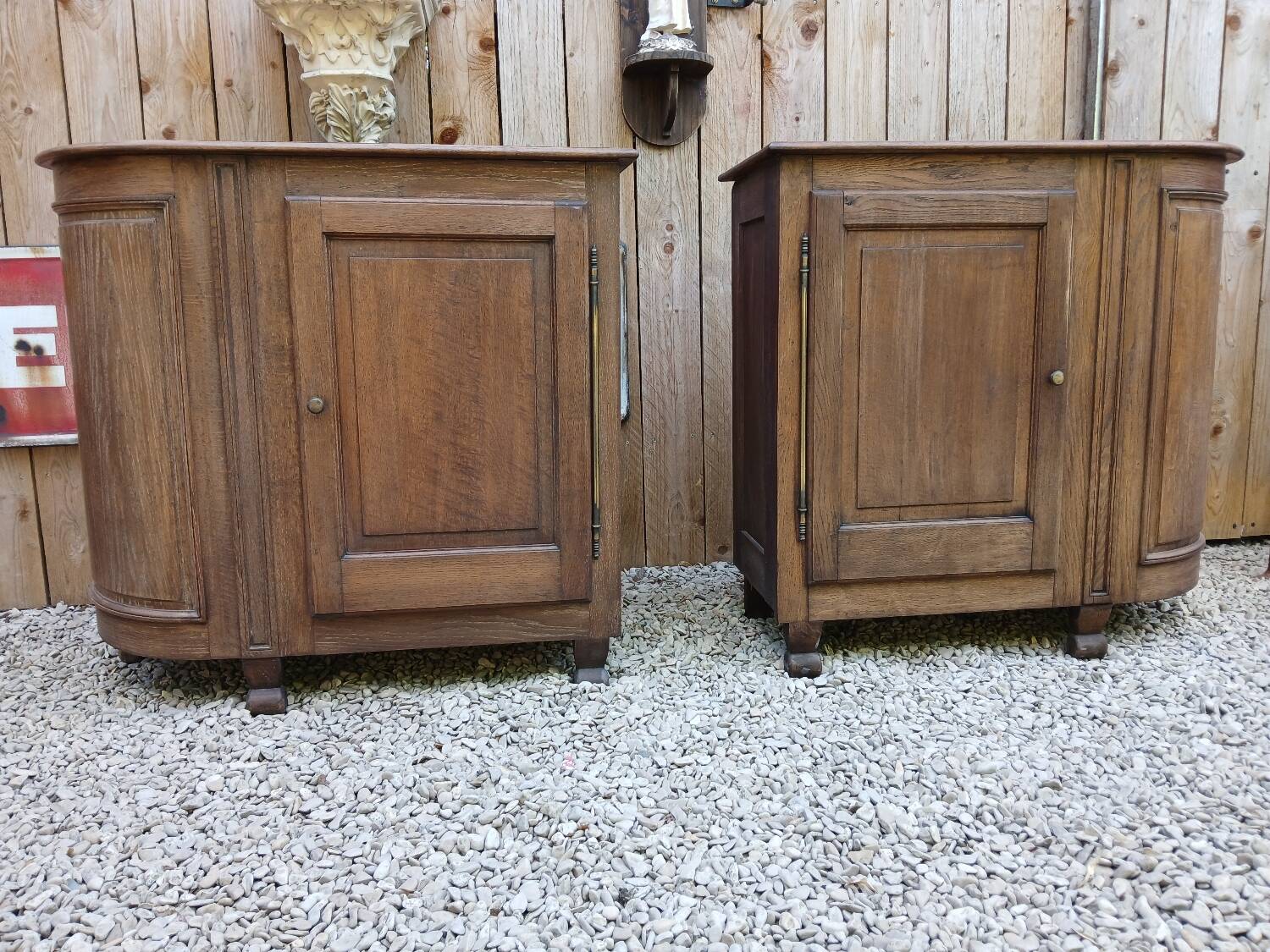 Enfilade - Paire de meuble à encoignure en chêne