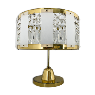 Brass Table Lamp by Novy Bydzov Glasswork, Czechoslovakia, 1970