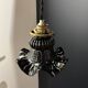 Black moulded glass lamp