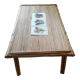 Coffee table bamboo rattan ceramic decollee 1960 70