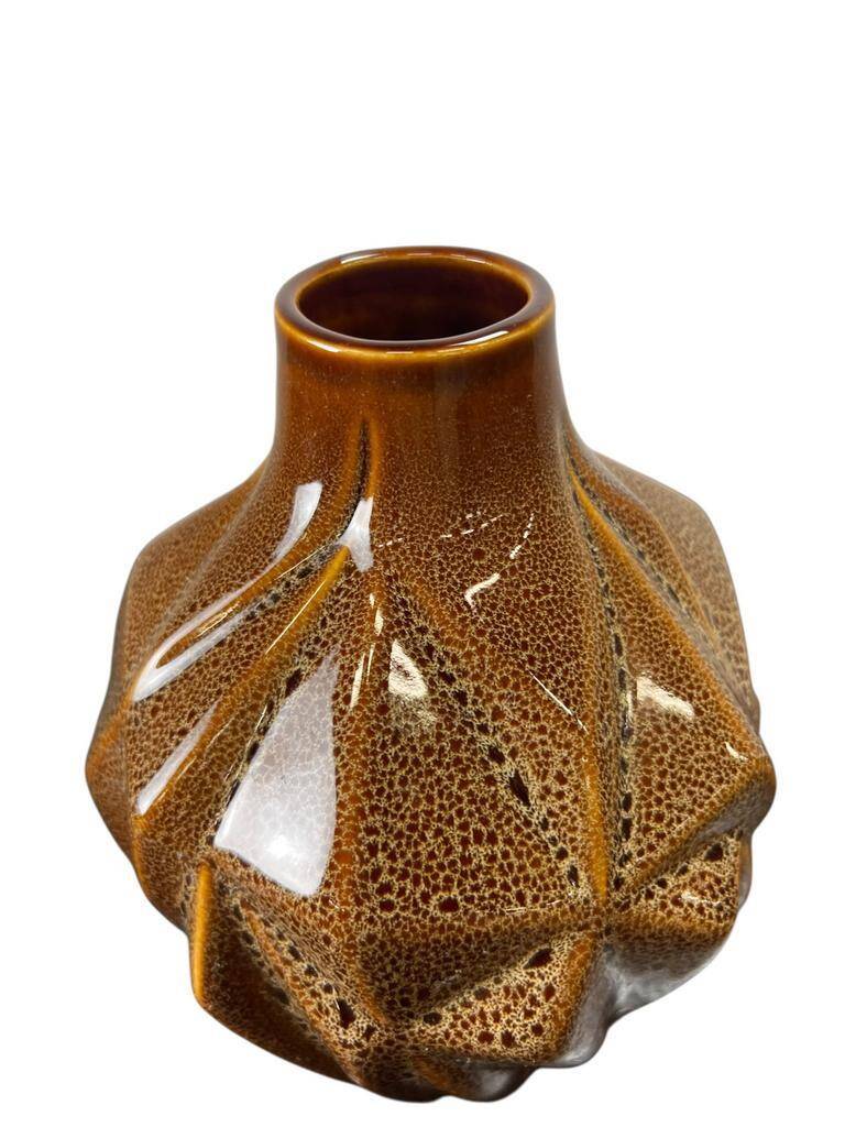 Vintage brown ceramic vase