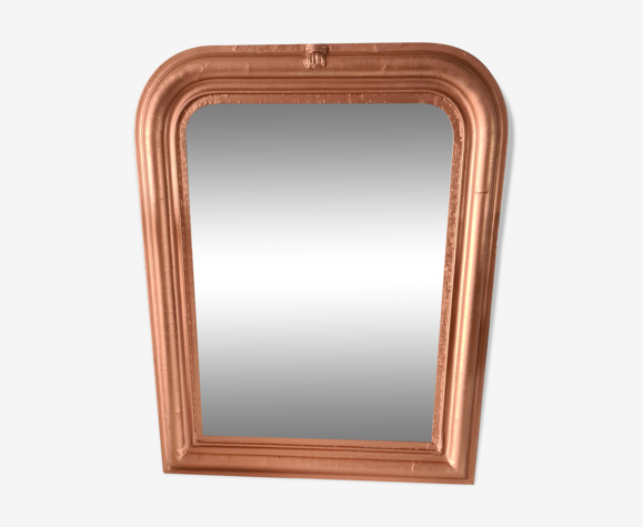 Miroir louis philippe cuivre 61 x 49 cm