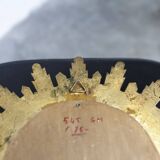 Vintage 1970s convex witch's eye sunburst mirror