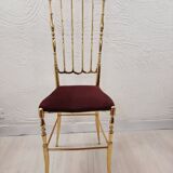 Pair of chiavarine chairs, brass
