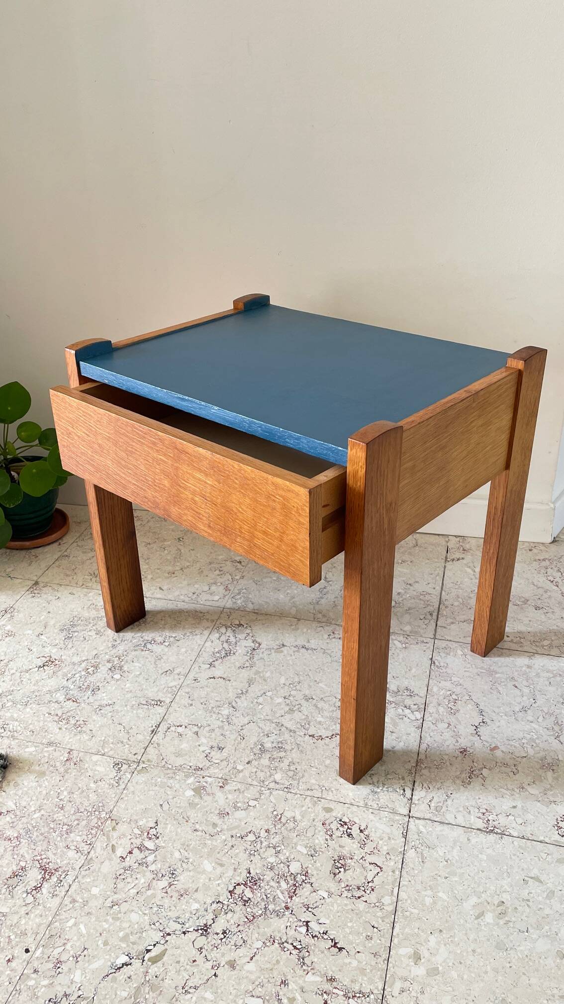 Vintage Scandinavian Cube Bedside Table