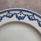 Antique English plate Crescent Ware Empire England blue garland decoration