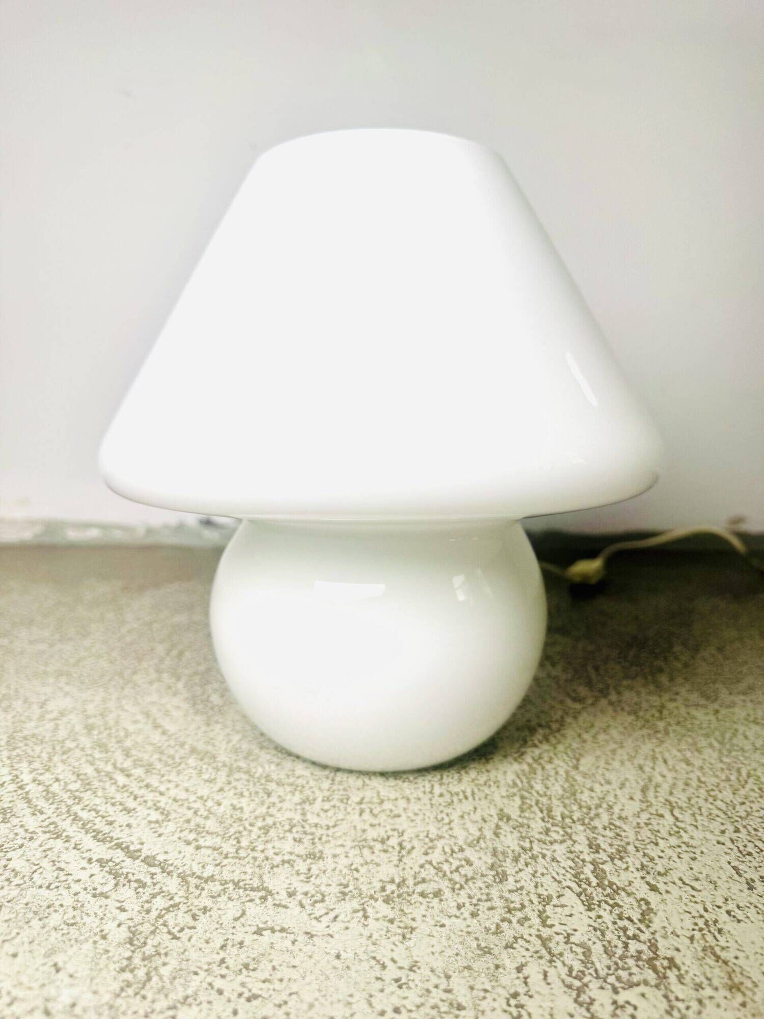 Opaline Glass Mushroom Table Lamp By Paolo Venini For Venini, Italy 1970S