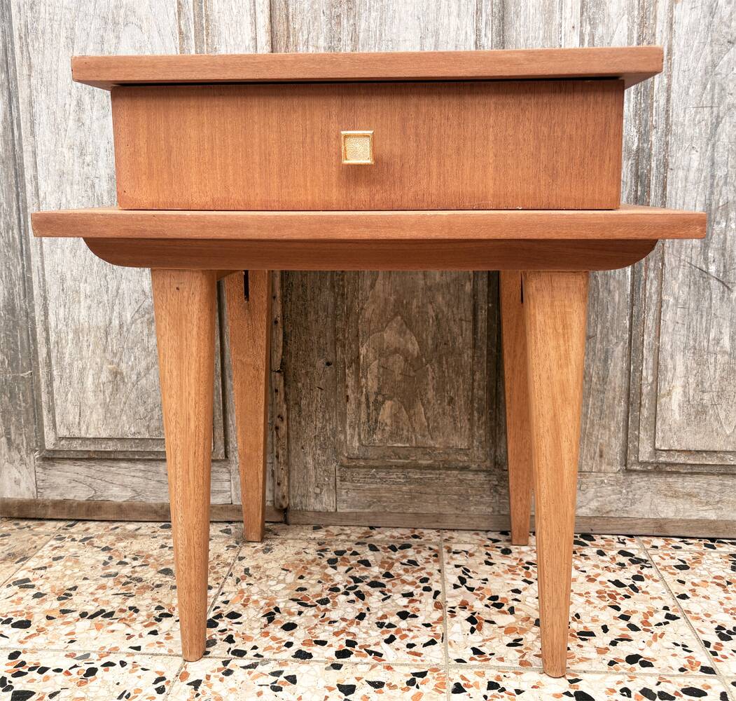 Teak bedside table – Mid-Century Scandinavian design from the 1950s-1960s