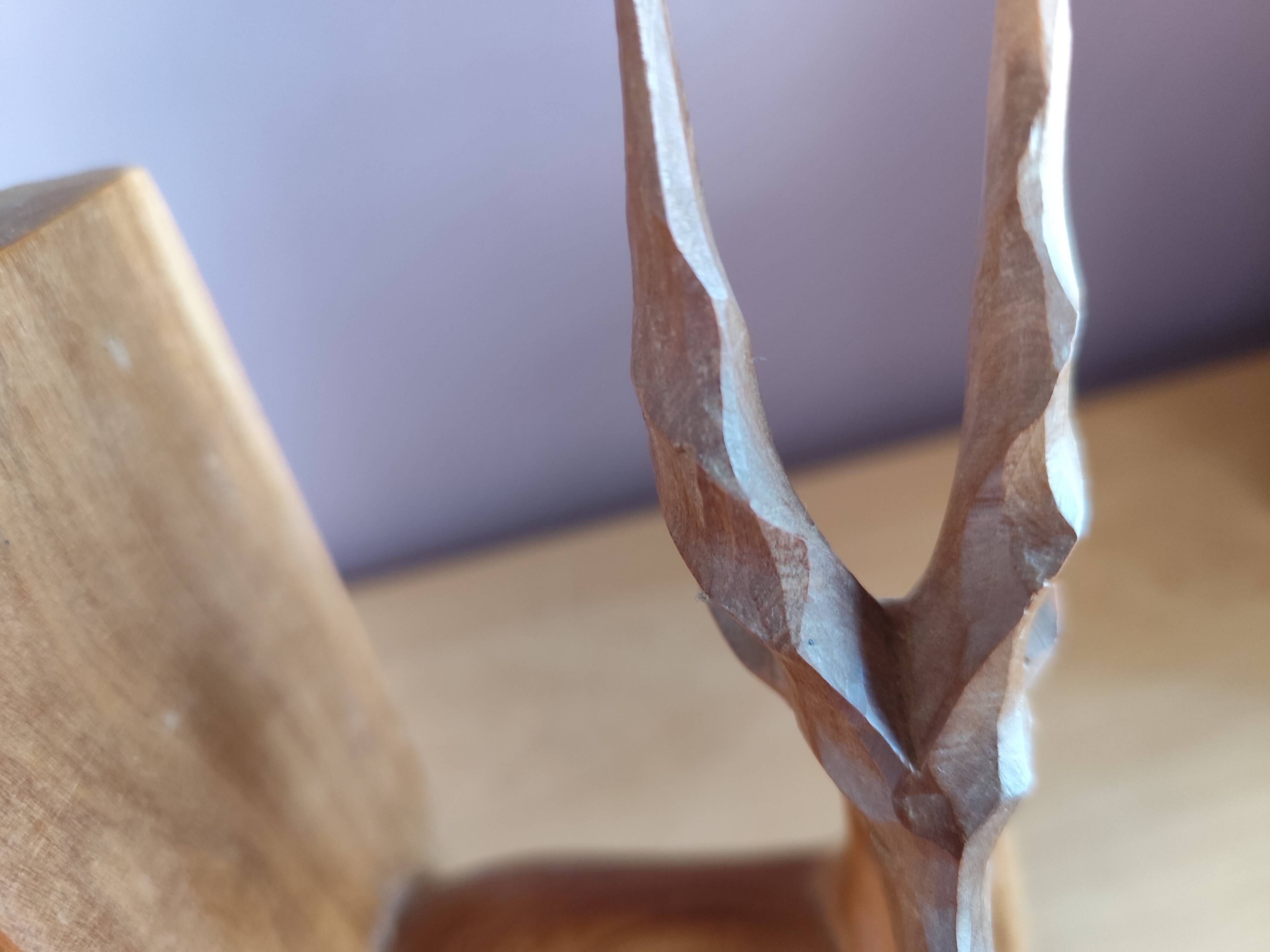 Paire de serre-livres cerfs vintage en chêne massif