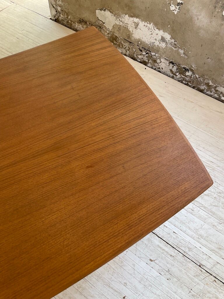 Scandinavian "boomerang" two-sided teak desk Midtjydsk Mobelfabrilk