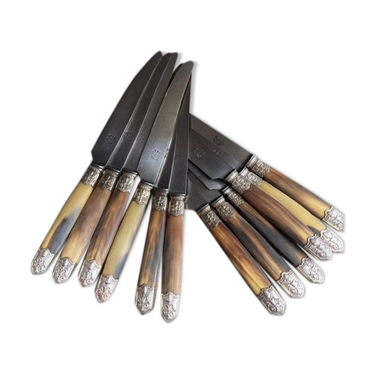 Lot of 12 horn handle knives