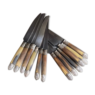 Lot of 12 horn handle knives