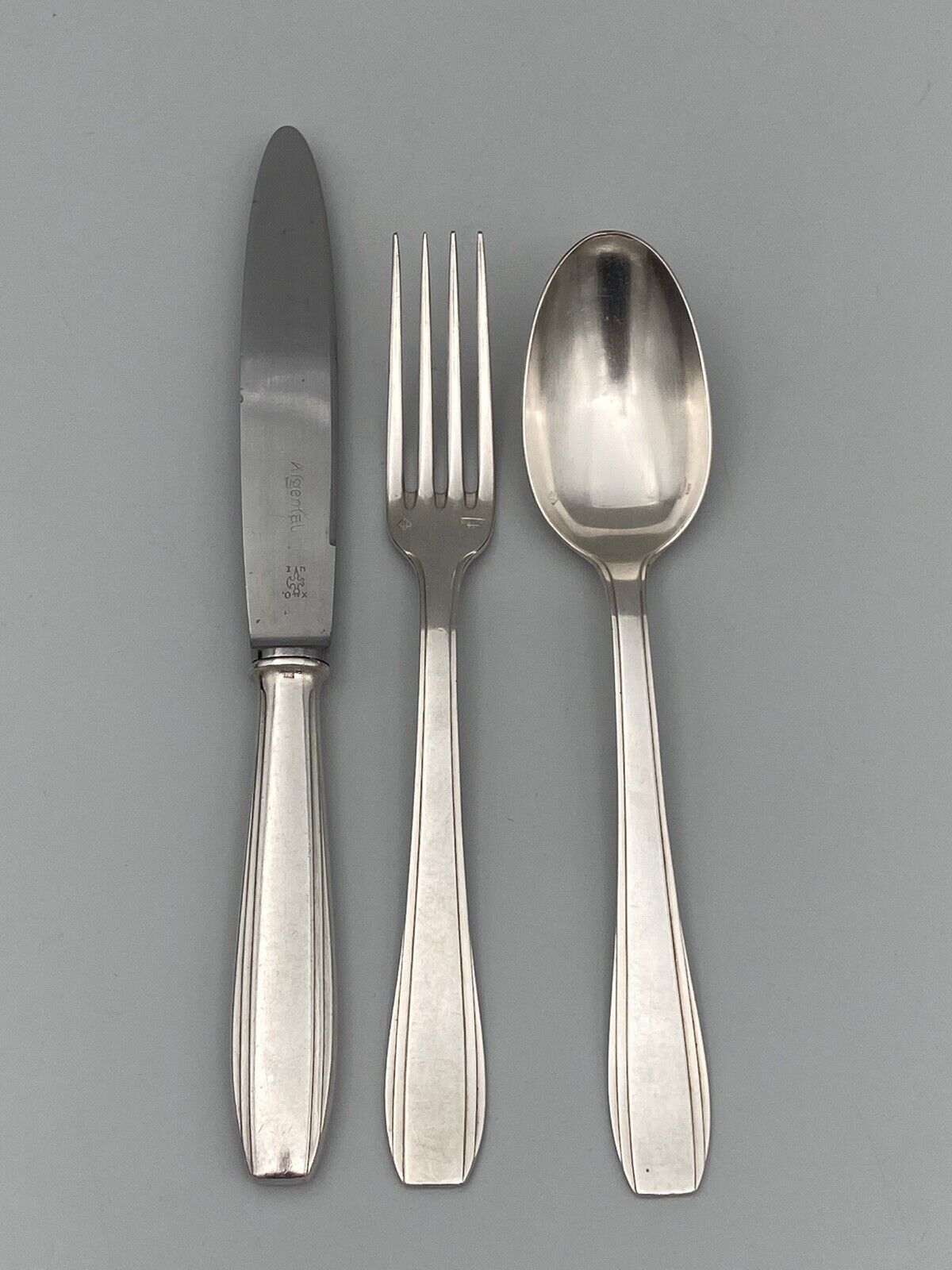 Menagere art deco metal silver 36 pieces silver halberd head