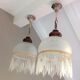 Pair of art deco style frosted glass globes