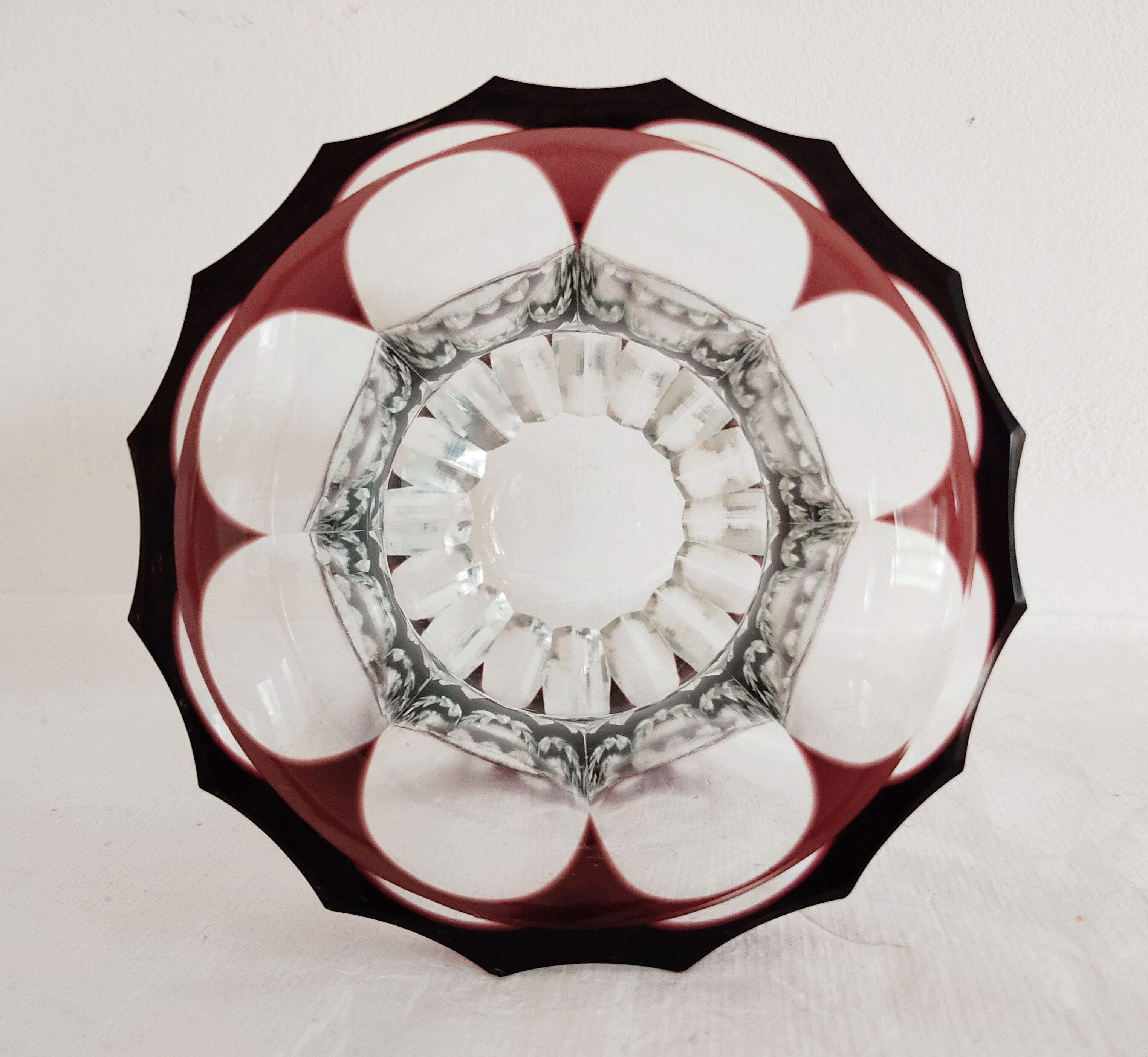 Val Saint Lambert plum crystal vase