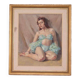Original French oil on canvas – “Woman Portrait” by Philippe de Rougemont – vintage & framed – 72.5 × 64 cm (28.5" × 25.2")