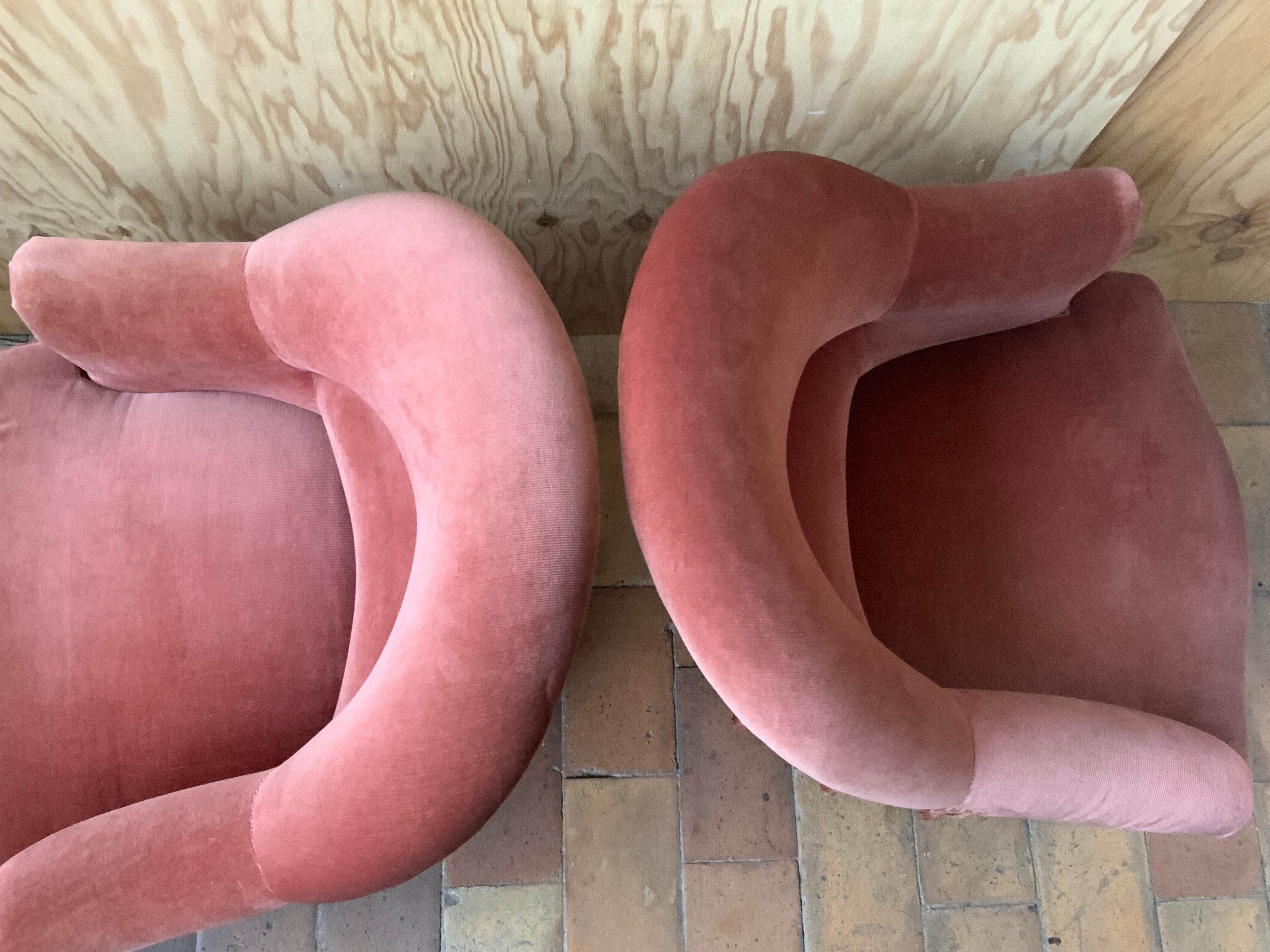 Pair of toad armchairs