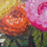 Oil on canvas "daisies pomponettes"