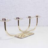 Silver metal candle holder