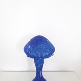 Lampe champignon vintage - pâte de verre bleue et blanche -1970